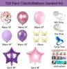 Kerstfeestbenodigdheden Purple Ballon Golden Butterfly Garland Decoratie Dames Girls Baby Birthday