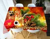 Tischdecke 3D-Tischdecke Frohe Weihnachten Muster Waschbarer wasserdichter Baumwollbezug Karte verdicken rechteckige und runde Hochzeit