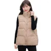 Chalecos de mujer 2022, chaleco de Otoño Invierno para mujer, Chaqueta corta, abrigo sencillo de talla grande para niña, chaleco ajustado de algodón cálido con cuello levantado, Top para mujer