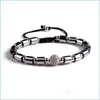 Charm Bracelets Natural Stone Beaded Bracelets Men Necklaces For Women Crown Hematite Drop Delivery Jewelry Dhi0D