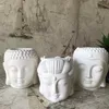 Candles 3D Concrete Buddha Head Planter Silicone Molds DIY Resin Craft Cement Flower Pot Mould Candlestick Candle Holder Making Tools 221108