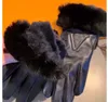 Designer vinterhandskar för kvinnor med låda mode svart fårskinn läder med kanin päls kashmir inuti kör handskar damer touch