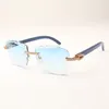 Gafas de sol medium diamond cool 3524029 con patas de madera color azul natural y lente talla 58 mm