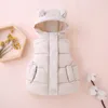 Gilet per bambini Gilet invernali con cappuccio tinta unita caldo neonato giacca imbottita in cotone senza maniche bambina autunno 221109