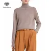 Maglioni da donna Tailor Sheep Merino Wool Maglione Autunno Inverno Dolcevita Pullover Filettato Maniche lunghe Lavorato a maglia Short Bottoming Tops 221109