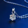 100 Real Moissanite Necklace 1CT 2CT 3CT VVS Lab Diamond Pendant Halsband för kvinnor Män Present Sterling Silver Wedding Jewelry H116962435