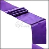 Table Cloth 10Pcs Satin Table Runners Wedding Party Event Decor Supply Fabric Chair Sash Bow Er Tablecloth 30Cm275Cm T200107 Drop De Dh0Ty