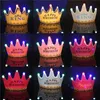 LED CROWN HAT COSPLAY COSPLAY King Princess Crown LED Happy Birthday CAP COLLULL Farmarling Headgear DH0958