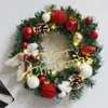 Christmas Decorations Wall Hanging Wreath Outdoor Garden Collection Decor With Pine Cones Balls Leaves Holiday Simulation Fake