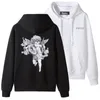 Men's Hoodies & Sweatshirts 3306 Slotted Angel Print Casual Spot Hooded Geometric Print Sweatshirt