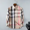 Hommes robe chemises décontractées luxe haut de gamme mince soie T-shirt à manches longues décontracté vêtements d'affaires plaid marque M-3XL #04