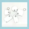 Chaídeiros Chaços de madeira sublimação em branco pingente de chaveiro de dupla face transferência de calor Pet Keychains Bag Decoração por atacado Dro dhfjo