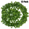 الزهور الزخرفية أكاليل 12 مساءً 2M Ivy أخضر أوراق مزيفة أكور نبات أوراق الشجر ديكور البلاستيك راتان سلسلة زخرفة الجدار المصطنعة 221108