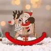 Christmas Decorations 1Pcs Wooden Ornaments Snowman Santa Claus Rocking Horse Kindergarten Toys