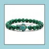 Fili naturale con perline di pietra naturale con perline Bracciale Bracciale Tartataruga Castino della tartaruga marina Agate Tiger Eye Turquoise Stones Bracciale DH8XW