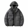 Męskie parkas parkas aulemen zimowa kurtka zagęszcza ciepły płaszcz Kurtki z kapturem stałe kolorowe płaszcze płaszcze moda plus size streetwear 221108