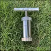 Overige rookaccessoires Honeypuffstainless Steel Engineered Brass Cilinder Heavy Duty T-vorm Pollenpers Presser Compressor Dry Dhsyx