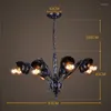 Lâmpadas pendentes Iwhd Iron Industrial Industrial Gretures Luminaire Sustendu Vintage Retro Lamp LED 8 cabeças penduradas