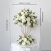 Fleurs décoratives haute lune forme blanc fleur artificielle arc de mariage décor toile de fond organiser fête événement ouverture scène Table Run8623281