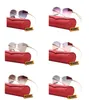Óculos de sol legais para mulher designer masculino óculos de óculos Mulheres sem molduras Tons sem moldura Classic retro metal sem aro preto retângulo externo caixa misteriosa Clear Gafas de Sol