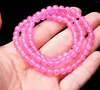 Strand 6mm Natural Pink Chalcedony Quartz Crystal Gemstone Bangle Armband