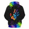 Erkek Hoodies Graffiti Baskılı Harajuku Sonbahar ve Kış Moda Palmiye Hoodie Uzun Kollu Bluz Erkek Plus Szie#3