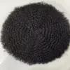 4mm Wave 1# Jet Black Brazilian Virgin Human Hair Replacement 8x10 Full Lace Toupee for Black Men Fast Express Delivery