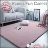 Carpets Super Soft Fluffy Rug Large Area Mat Faux Fur Home Decor Modern Solid Rabbit Shaggy Carpet For Living Room Bedroom T200111 D Dhmcd