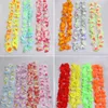 Dekoratif Çiçek Çelenkleri 50pcs/Lot Hawaiian Leis Garland Yapay Kolye Hawaii Plajı Eğlenceli Çelenk Partisi Malzemeleri DIY Hediye Dekorasyon 221109