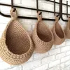 Plates Wall Hanging Vegetable And Fruit Basket Natural Wicker Woven Kitchen Table Storage Dry Shelf