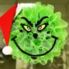 2022 Weihnachtskränze Neue Grinch Green Sulley-Kränze hängende Türdekorationen