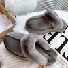 Australian 2022 nytt mönster Tjocksulade tofflor Classic Warm Boots Dam Mini Halv Snow Boot Vintermode päls Fluffig lurvig satin Ankelboots Booties tofflor