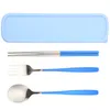 Flatware sets set bestekgerei kit bestendigheid roestvrijstalen campinggerei lepel tafelvlees reisgrillingbbq lepels chopstick forks