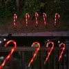 Decorações de Natal Solar Power Light String Candy Cane S Led Garden Ground Pluch Ano da sala Decoração de sala quente Atmosfera 221109