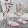 2024 High Heel Sandals Womens Strass Shoes Ankle Wrap High Hee Wedding Crystal Encrusted Snake Luxury Designer Fashion 9.5cm designer sandals heels women shoes