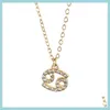Pendant Necklaces 12 Zodiac Necklaces Diamond Constellation Necklace For Men Women Birthday Jewelry Drop Delivery Pendants Dhvmj