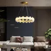 Lustres Lumière Luxe Moderne Marbre Loft Nordique Cuivre Déco LED Chambre Lampe Suspendue Luminaires Salon Lustre Éclairage