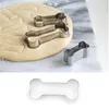Baking Moulds 3pcs Stainless Steel Cute Dog Bone Shaped Cookie Cutter Set Pastry Biscuit Mould Stamps DIY Cake Mold