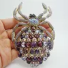 Broches Broche araignée en Zircon améthyste exquise et luxueuse pour la personnalité des femmes, Niche exagérée, broche de Corsage, bijoux cadeau
