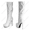 Heelsmaker Stivali invernali da donna al ginocchio con plateau Tacco a spillo Punta tonda Bellissime scarpe da festa nude beige da donna Taglia US 5-20