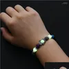 Bedelarmbanden bedelarmbanden 2022 natuurlijke vulkanische steen glanzend in de donkere hamsa hand mannen vrouw luminous party armband strand j dhnwt