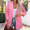 Ternos femininos Toque para a pele Lady Lapeel Blazer Suit Coat Woy Mulheres de manga comprida roupas femininas