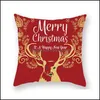 Taie d'oreiller Oreiller de Noël Er Joyeux Père Noël Elk Case Peau de pêche Canapé Taie d'oreiller Coussin Cadeau de Noël Décor À La Maison Livraison Directe Gar Dhy6E