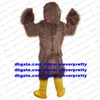 Dark Brown Long Fur Eagle Hawk Mascot Costume Tiercel Falcon Vulture Adult Commercial Strip Drive Brand Figure zx553