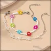 Bracelets de charme Bracelets de charme mignon fleur bracelet de perles pour les filles fantaisie amitié enfants accessoires bijoux perlescharm Kent2 Dhqah