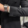 Männer Anzüge Jacke Hosen 2022 Formale Schwarz Streifen Männer Zweireiher Hochzeit Bräutigam Smoking Business Mann Prom Blazer 2 stück Set