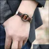 Bangle O Ring Charm Leather Bangle Cuff Button Adjustable Bracelet Wristand For Men Women Fashion Jewelry Drop Delivery Bracelets Dhlla