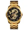 China Wholale Skmei 9193 Stainls Aço Back Quartz Assista Golden Dragon Watchcy9oa9do