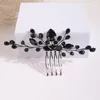 Cabeças de cabeça Black Halloween Moda Rhinestone Hair Hair Combs Handmade Crystal Vintage Bridal Acessórios Jóias Jóias Cabeçadas