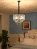 シャンデリアクリスタルランプシェード照明ベッドルームダイニングルームキッチンラスターサロンブラックスライバーケージチャンデレール備品